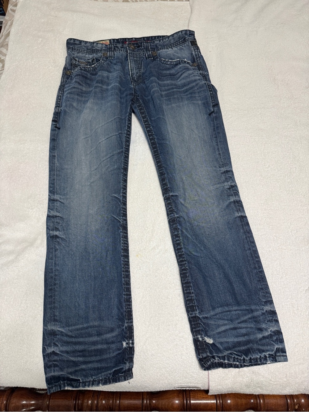 Rivet De Cru Jeans 36x34 Andrew Relaxed Straight Distressed Rock